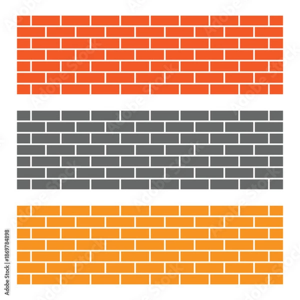 Obraz Brown Brick Wall Background Vector Brick Wall Seamless