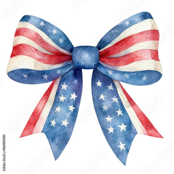 Obraz American Flag Bow Design on Transparent Background