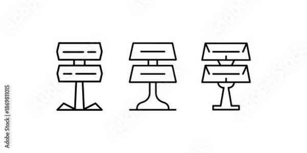 Obraz Three different styled road signs vector illustrations