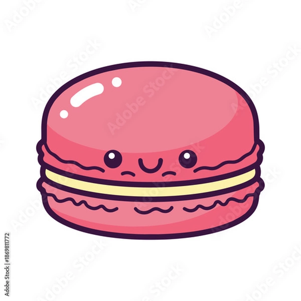 Obraz Adorable Cartoon Macaron Illustration