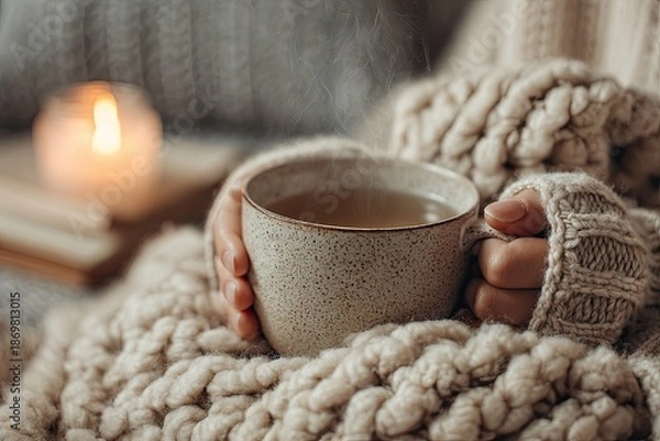 Obraz Hands wrapped around Hot Mug