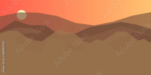 Fototapeta Sunset over desert dunes