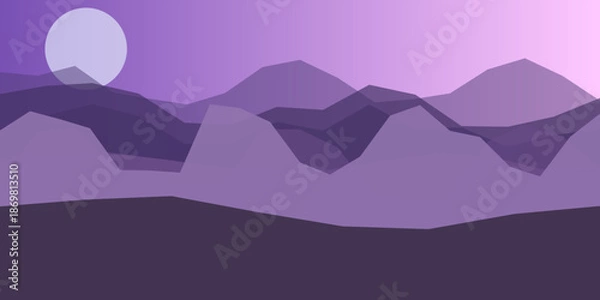 Fototapeta Purple mountain sunset