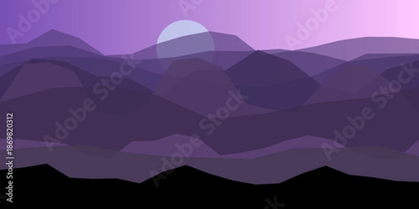 Fototapeta Purple mountain sunset