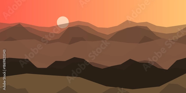 Fototapeta Sunset over mountain range