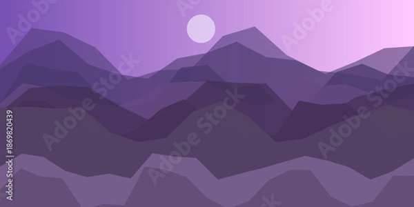 Fototapeta Purple mountain sunset