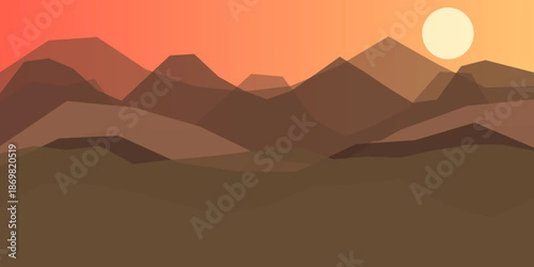 Fototapeta Sunset over mountain range