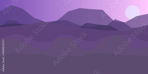 Obraz Purple mountain sunset