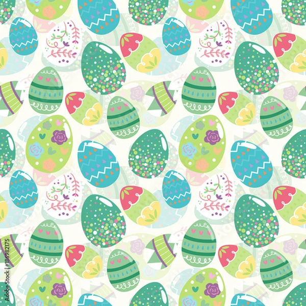 Fototapeta Seamless easter eggs pattern