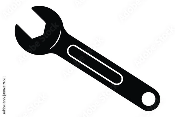 Obraz tools wrench icon silhouette vector