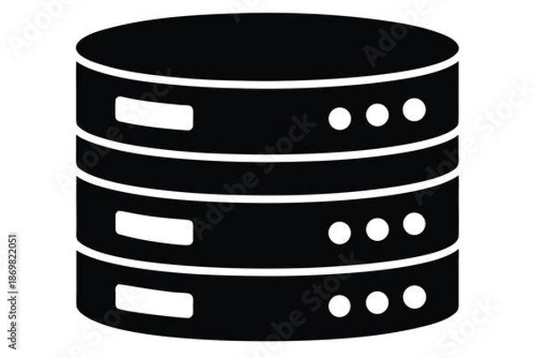 Obraz server database icon silhouette vector