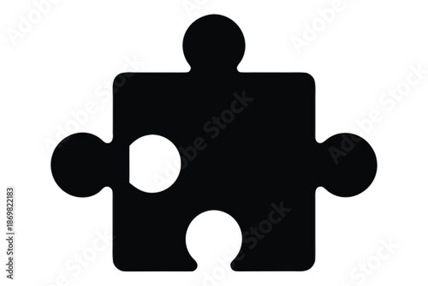 Obraz puzzle piece icon silhouette vector