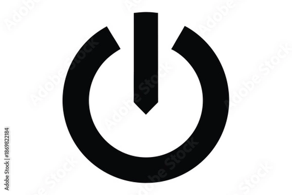 Obraz power on icon silhouette vector