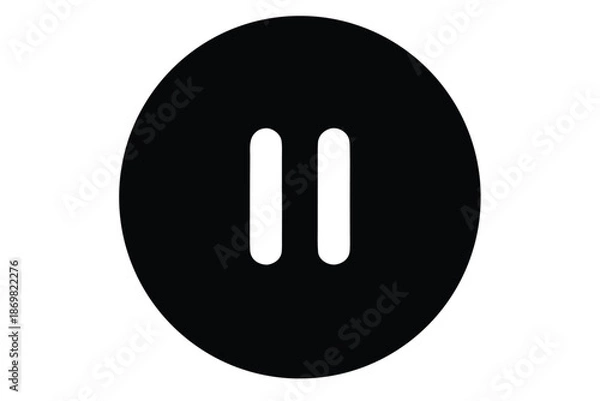 Obraz pause button icon silhouette vector