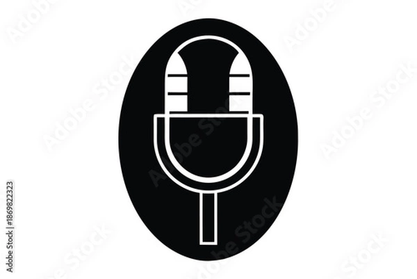 Obraz microphone voice icon silhouette vector