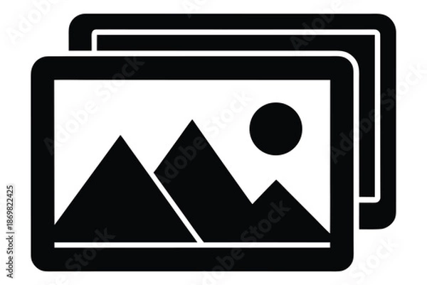 Obraz image gallery icon silhouette vector