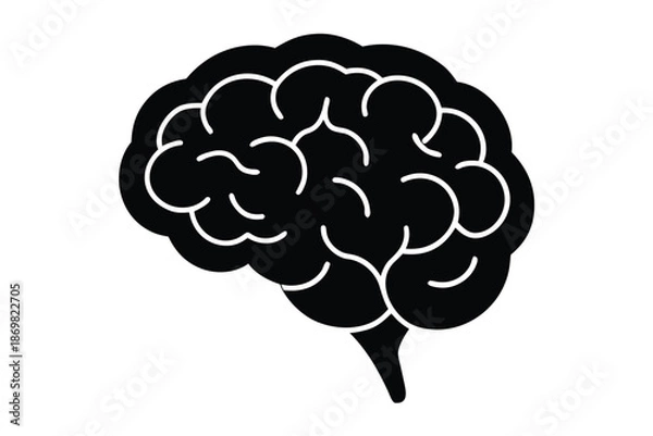 Obraz brain mind icon silhouette vector