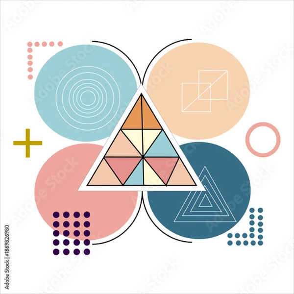 Obraz Vector illustration set featuring a modern geometric business pattern vector design 