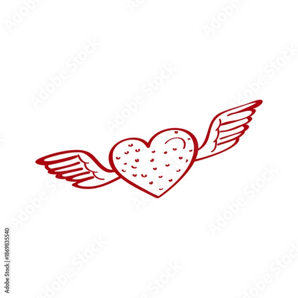 Obraz Love hand drawn vector illustration. Heart vector icon