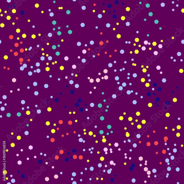 Obraz Vector - Confetti seamless pattern, colorful illustration.