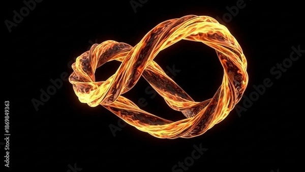 Fototapeta Fiery ring structure on black background