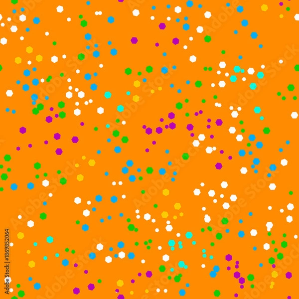 Obraz Vector - Confetti seamless pattern, colorful illustration.