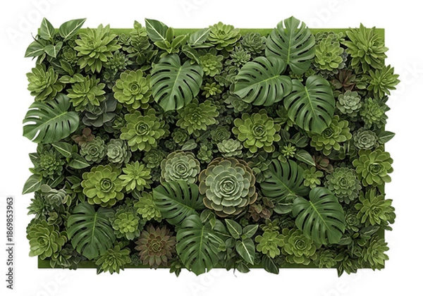 Obraz Lush succulent wall display
