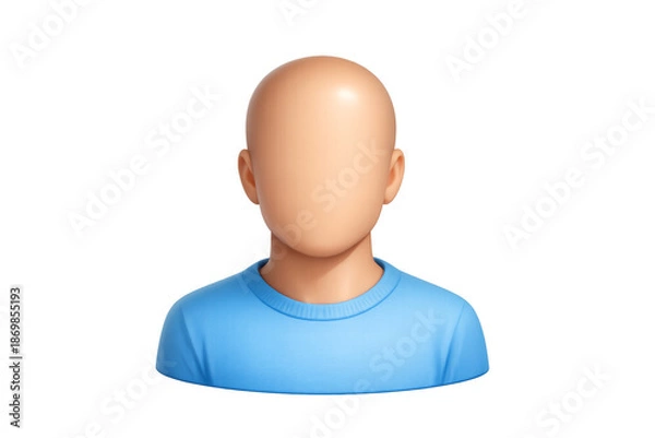 Obraz Faceless 3d avatar user icon on transparent background