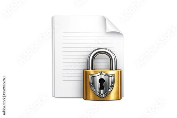 Obraz Document file padlock securing private confidential data