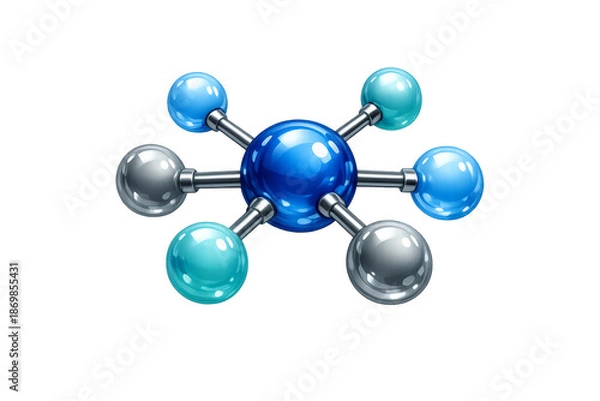 Obraz Molecule structure representing science, chemistry, and atom connection
