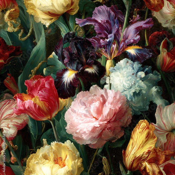 Obraz Vintage Painterly Floral Pattern