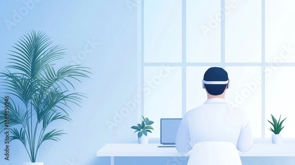 Fototapeta Script AI assistant generating script based responses in a virtual workspace.