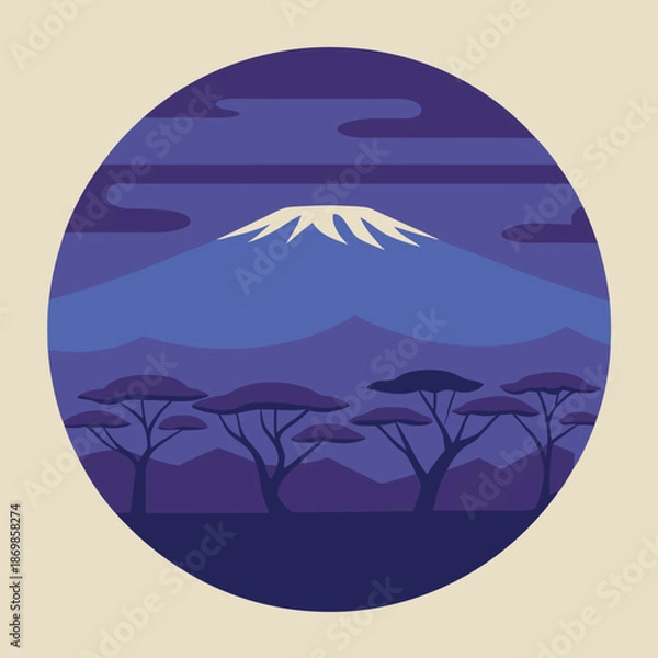 Obraz Mountain landscape vector illustration
