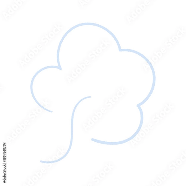 Obraz 手書きのふわっと漂う水色の湯気や蒸気のイラスト素材 - 冬の寒気やため息･寒さを表すイメージの装飾