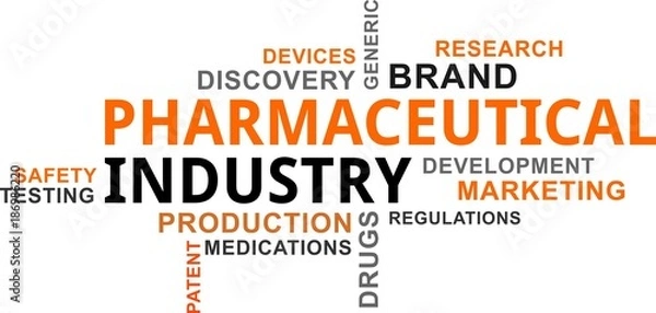 Obraz word cloud - pharmaceutical industry