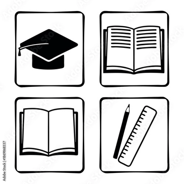 Obraz School collection icon elements. 