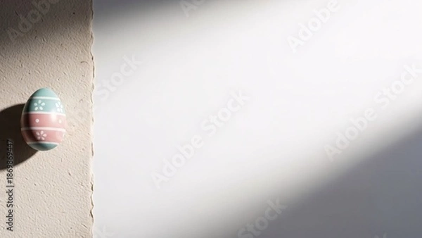 Obraz Decorative easter egg on textured wall with shadow