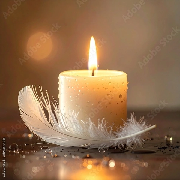 Obraz Feather Candle Serenity
