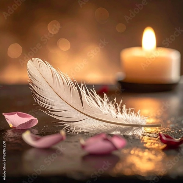 Obraz Feather Candle Serenity