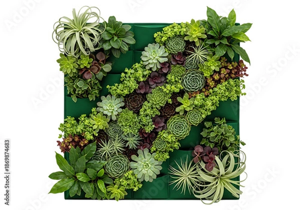 Obraz Vibrant succulent wall garden