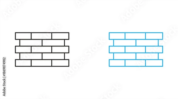 Obraz brick icon, vector illustration