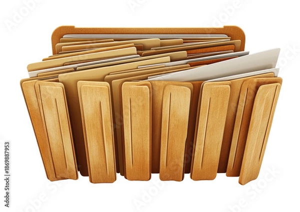 Obraz Full tan file box, paperwork stuffed in, slightly angled