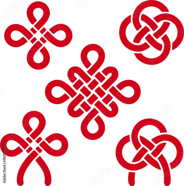 Obraz Chinese Decorative Knot Ornament Vector
