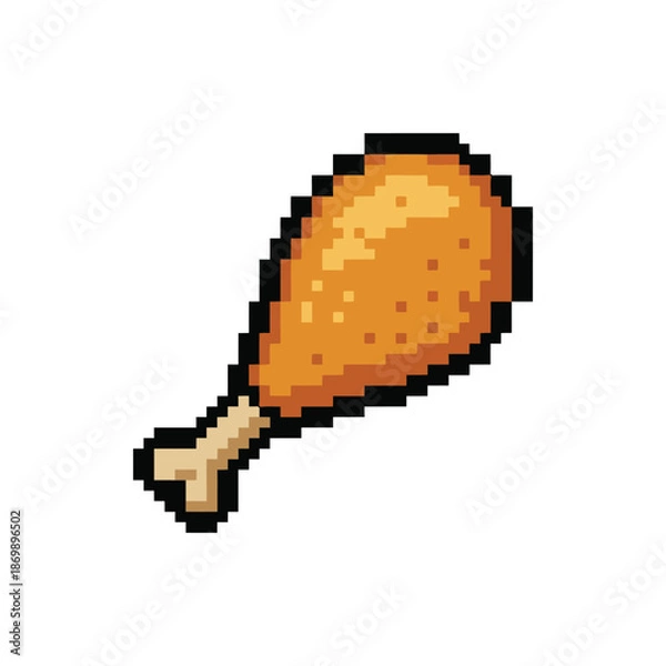 Fototapeta Pixel Art Cooked Chicken Sprite