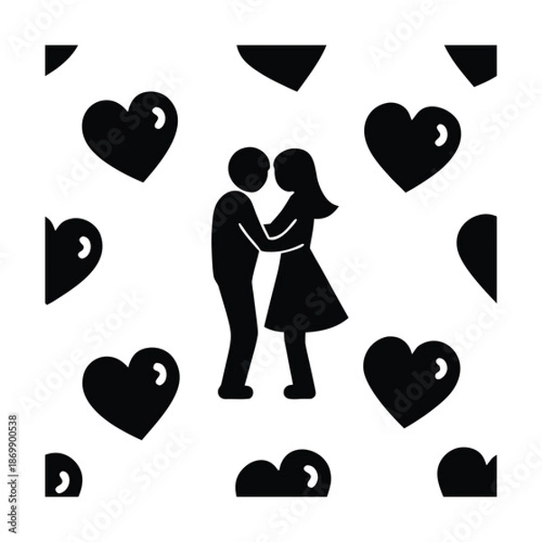 Fototapeta hugging-couples-seamless-valentine-pattern (1).eps