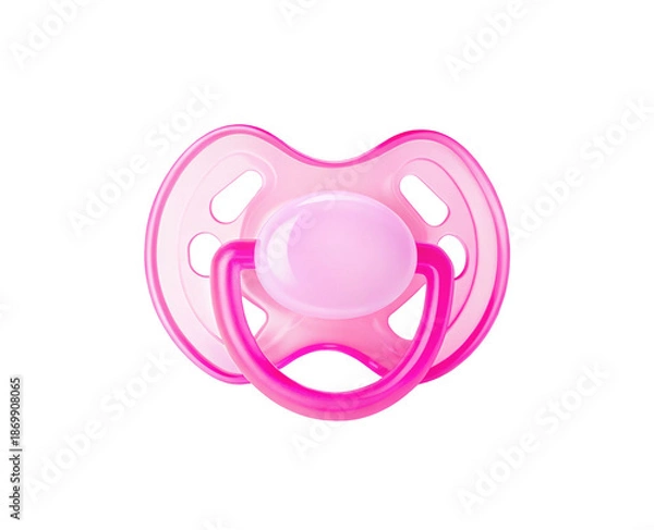 Obraz Pink baby pacifier on a transparent background