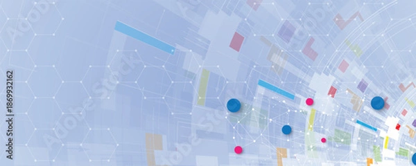 Obraz Cloud data technology background and network concept