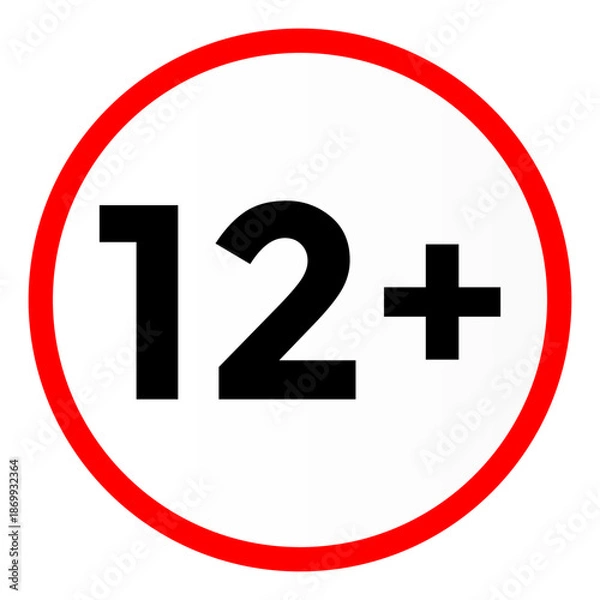 Obraz Content Rating Symbol 12+ Minimum Age Requirement