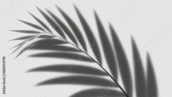 Fototapeta Soft palm leaf shadow on white.