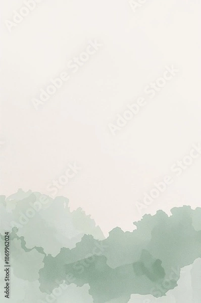 Obraz White background with a green brush stroke